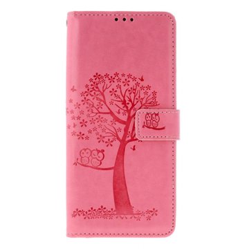 

TopQ Pouzdro Xiaomi Redmi 14C knížkové Růžový strom sovičky 132391