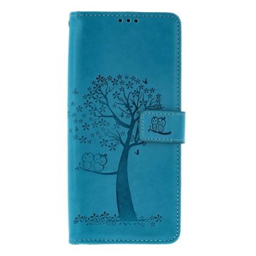 

TopQ Pouzdro Xiaomi Redmi 14C knížkové Tyrkysový strom sovičky 132387