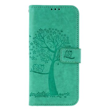 

TopQ Pouzdro Samsung A15 knížkové Zelený strom sovičky 130613