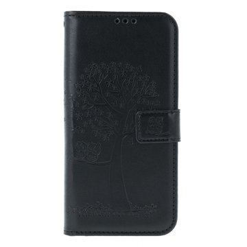 

TopQ Pouzdro Samsung A15 knížkové Černý strom sovičky 130610
