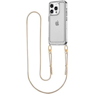 

TopQ Esthetique iPhone 14 Pro s béžovou šňůrkou průhledný 126524