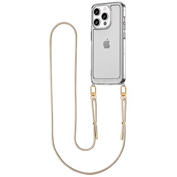 

TopQ Esthetique iPhone 15 Pro s béžovou šňůrkou průhledný 126525