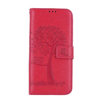 

TopQ Samsung A55 knížkové Tmavě růžový strom sovičky 126478