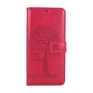 

TopQ Xiaomi Redmi 13C knížkové Tmavě růžový strom sovičky 127733