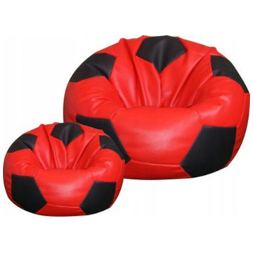 TopKing Sedací vak míč XXXL 100 cm + podnožník XL 35 cm, červeno/černý