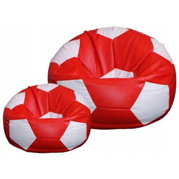 TopKing Sedací vak míč XXXL 100 cm + podnožník XL 35 cm, červeno/bílý