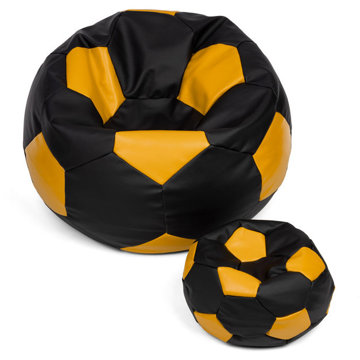 TopKing Sedací vak míč XXXL 100 cm + podnožník XL 35 cm, černo/žlutý