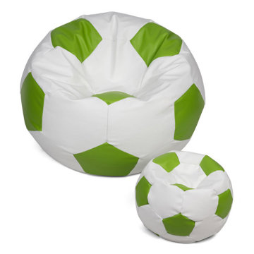 TopKing Sedací vak míč XXXL 100 cm + podnožník XL 35 cm, bílo/zelený
