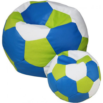 

TopKing Sedací vak míč XXXL 100 cm + podnožník XL 35 cm, modro/bílo/zelený