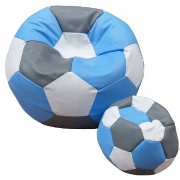 

TopKing Sedací vak míč XXXL 100 cm + podnožník XL 35 cm, modro/šedo/bílý