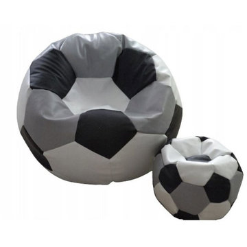 

TopKing Sedací vak míč XXXL 100 cm + podnožník XL 35 cm, šedo/černo/bílý