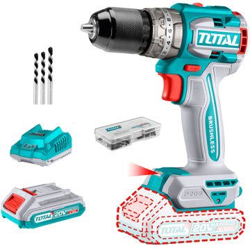 

Total Vrtací šroubovák AKU s příklepem, brushless, 20V Li-ion (2 ×), industrial