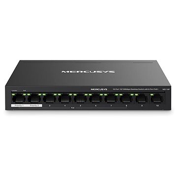 

Mercusys MS110P, 10-Port switch, 8-Port PoE+