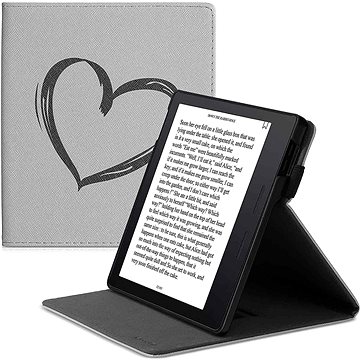 

KW Mobile - Brushed Heart - KW4941806 - Pouzdro pro Amazon Kindle Oasis 2/3 - šedé