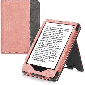 

KW Mobile - Double Leather - KW5626107 - Pouzdro pro Amazon Kindle Paperwhite 5 (2021) - šedá, růžov