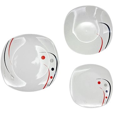 

Home elements Jídelní porcelánový servis, 18 kusů, Pruhy a tečky