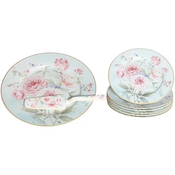 

Home Elements Dortový set: dortový talíř, 6× talíř, dortová lžíce, Růže