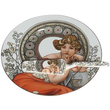 

Home Elements Porcelánový talíř se lžící na dort Mucha světlý