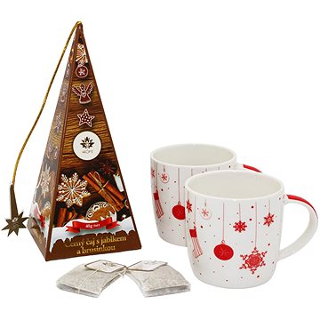 

Home Elements Dárková sada černého čaje Jablko a dvou hrnků 300ml, Vánoce