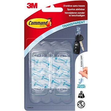 

3M Command™ čiré samolepící plastové háčky, mini provedení, nosnost 225 g, 6 ks