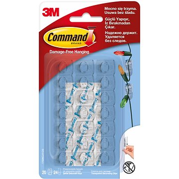 

3M Command™ čiré samolepící plastové háčky, mini provedení, 20 ks