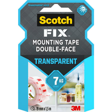

3M Scotch® oboustranná montážní páska do interiéru, transparentní, 19 mm × 1,5 m