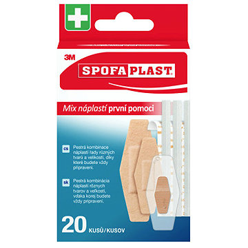 

3M Spofaplast mix náplastí (balíček první pomoci) 607, různé druhy, balení 20 ks