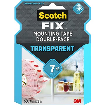 3M Scotch-FIX™ Průhledná oboustranná montážní páska 4910C-1950-P, 19 mm × 5 m