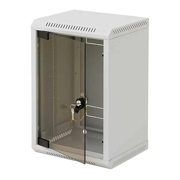 Triton RBA-04-AS3 - 10“ nástěnný rozvaděč 4U hl. 260mm, šedý, skleněné dveře