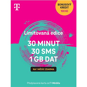 

Předplacená karta T-Mobile 30 minut, 30 SMS a 1 GB dat - Limitovaná edice
