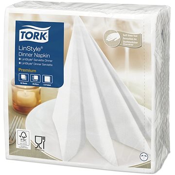 

Tork ubrousky večeře, Linstyle, bílé, 1-vstvé, 33 × 33 cm, 50 ks