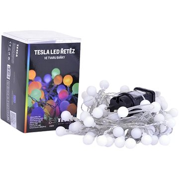 

Tesla - dekorativní řetěz Baňka 1,8cm, 80LED, RGB, 230V, 8m + 3m kabel, časovač, IP44