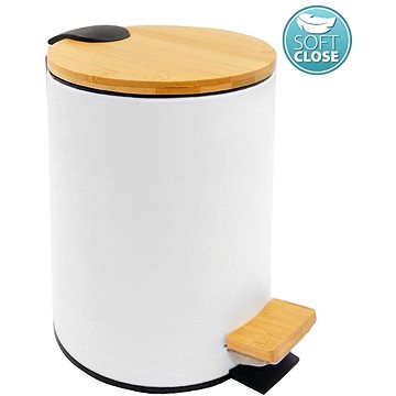 

AQUALINE BAMBUS odpadkový koš kulatý 3l, bílá BI006