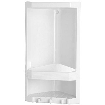 

GEDY JUNIOR dvoupatrová rohová polička, 189x385x139 mm, termoplast, bílá