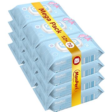 MonPeri Mega Pack (12× 72 ks) - Dětské vlhčené ubrousky
