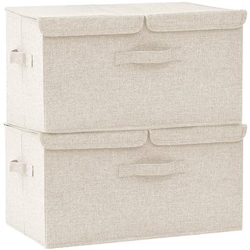 

Shumee Úložné boxy 50 × 30 × 25 cm, 2 ks, krémové