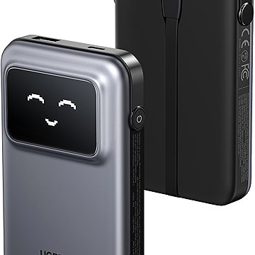 

UGREEN 10000mAh Quick Charging Robot 30W Power Bank Build-in USB-C Cable, šedý