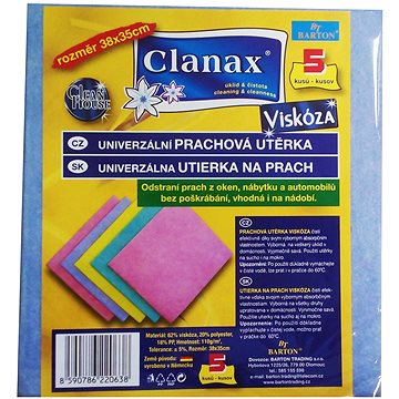 

CLANAX viskózní utěrka 110 g , 34 × 38 cm, 5 ks