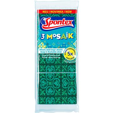 SPONTEX 3 Mosaik houbička na nádobí (3 ks) - Houbička na nádobí