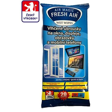 

Fresh Air čistící ubrousky na okna, displeje, obrazovky a mobilní telefony, 20 ks