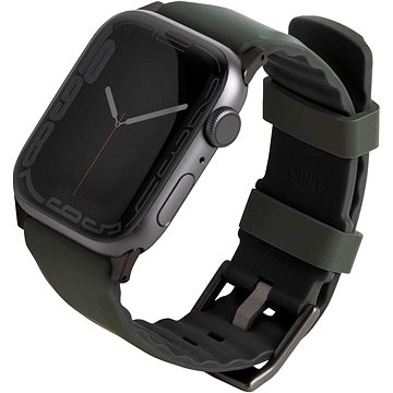 

UNIQ Linus Airsoft Silikonový řemínek pro Apple Watch 42/44/45/Ultra 49mm zelený