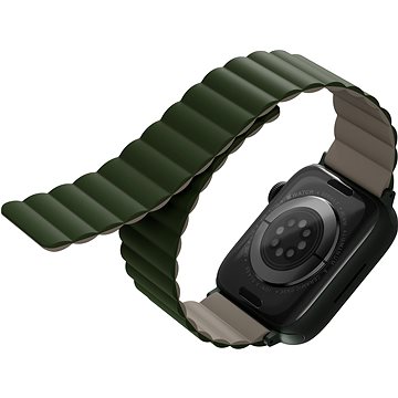 

Uniq Revix Reversible Magnetic řemínek pro Apple Watch 45/44/42MM zelený/béžový