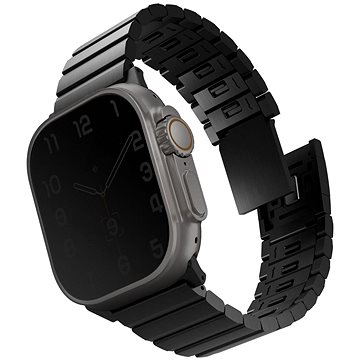 

Uniq Strova Mag článkový ocelový pro Apple Watch 49/45/44/42mm, Midnight black