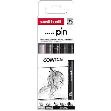 UNI PIN Drawing Comics (0.7 mm / 1.0 mm / BR) - sada 5 ks