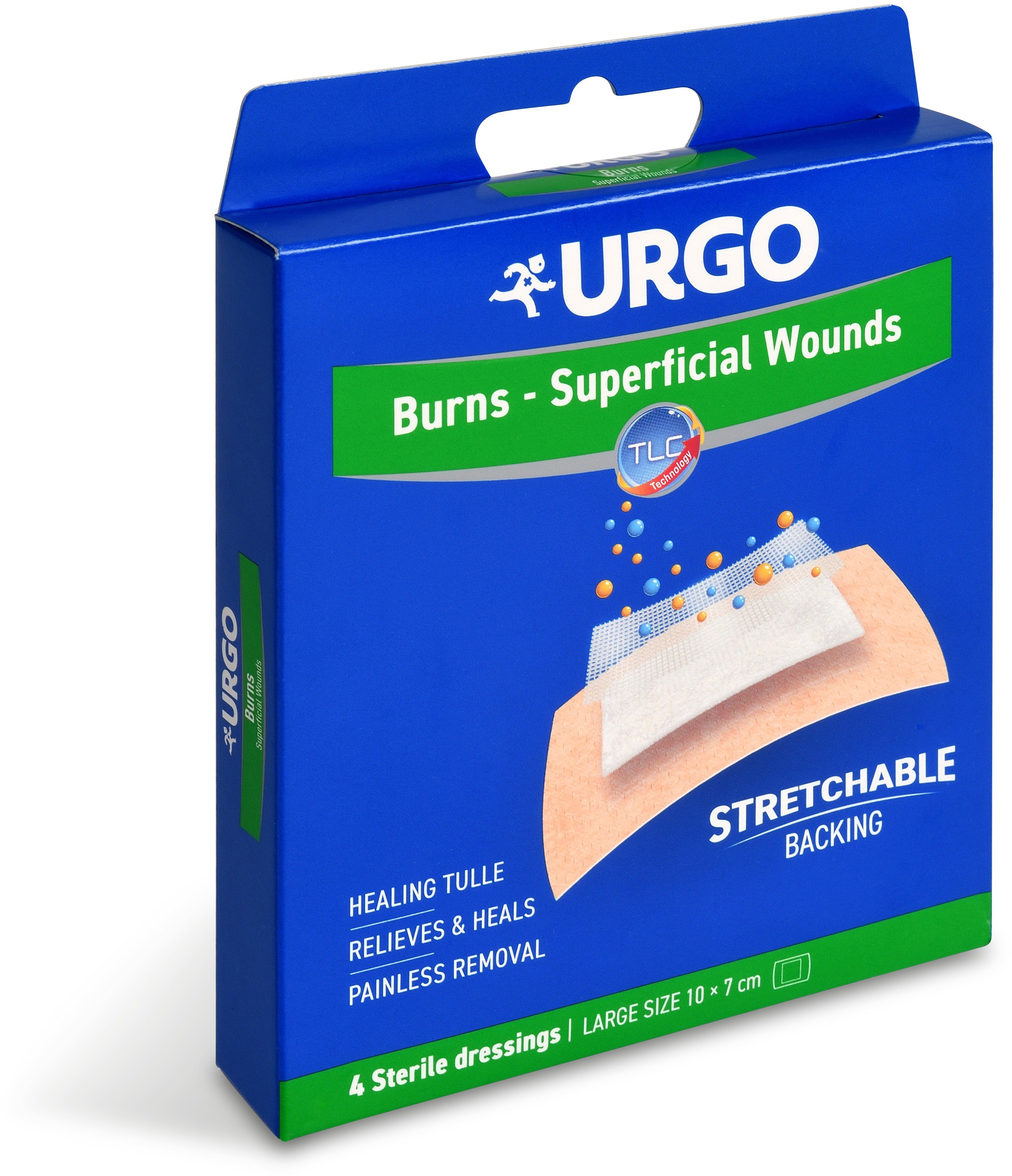 

Urgo Burns na popáleniny lipido-koloidní náplast 10 × 7 cm 4 ks