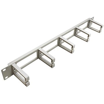 

VALUE 19'' vyvazovací panel 1U, jednostranný, průchozí, 5× plastový třmen ''C'', šedý
