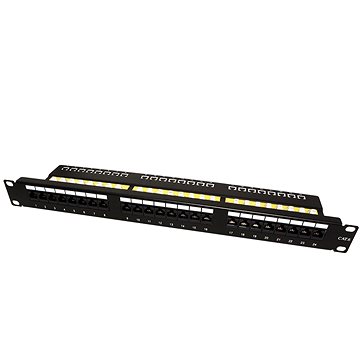 VALUE Patchpanel 19'' kat. 6, nestíněný, 24 portů, černý