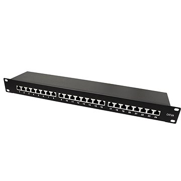 

VALUE Patchpanel 19'' kat. 6a, nestíněný s krytem, 24 portů, černý