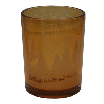 

GOBA Vánoční svícen - skleněný, oranžové stromky M