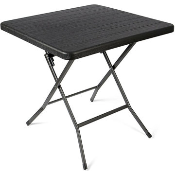 

VANAGE Zahradní stůl, plastový, černý 78 cm
